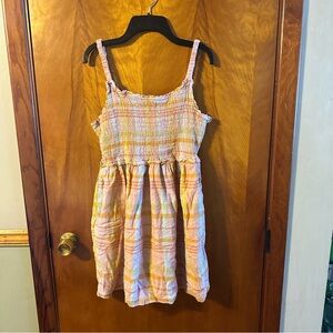 American eagle Pink and Orange Plaid sundress Dress